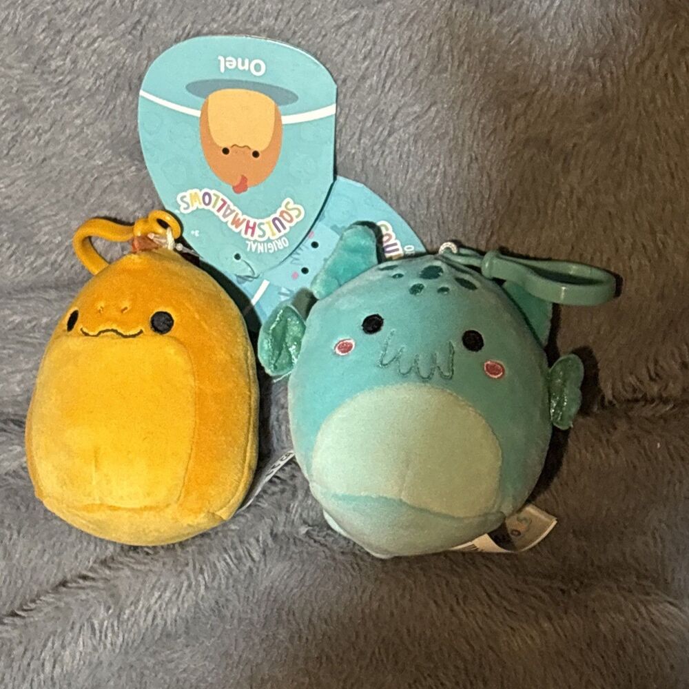 Squishmallows 3.5" Onel & Theotto Clip Ons -NWTs Small Plush Stuffies Mythical